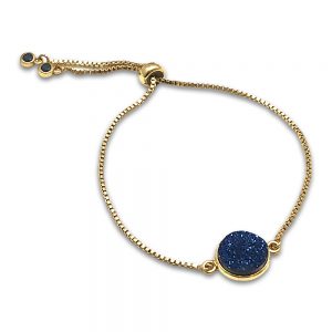 Bluestone with gold chain and lock